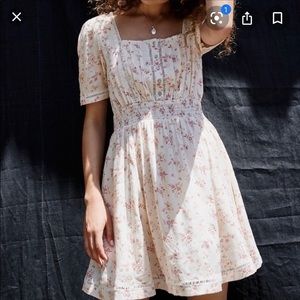Free people pink white floral dandelion mini dress